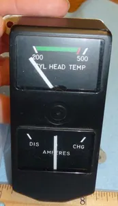 CESSNA AIRCRAFT INSTRUMENTS C669509-0103 CYLINDER HEAD TEMP & AMPERAGE INDICATOR